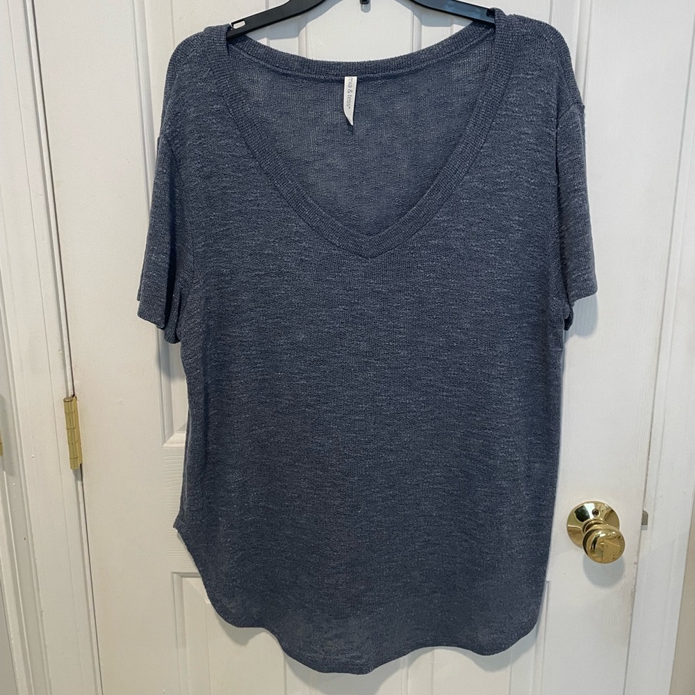 Women's V-Neck Gray Top
